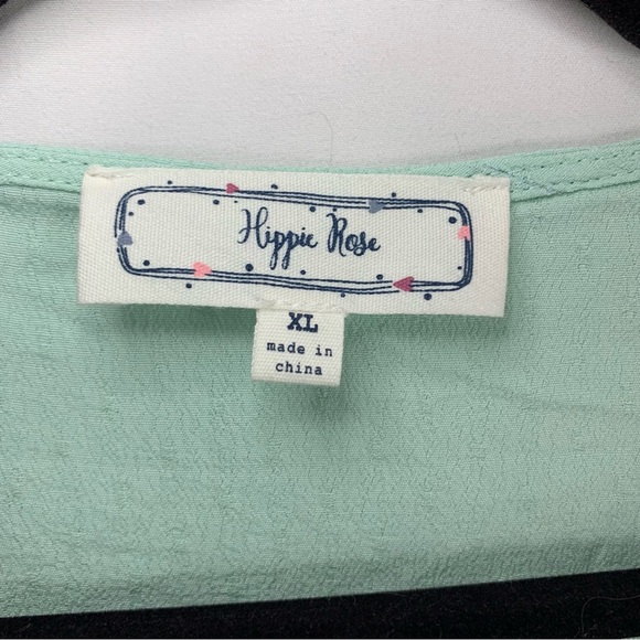 NWoT Hippie Rose Mint Green Sleeveless Ruffle V Neck Top, Size XL - Picture 3 of 9
